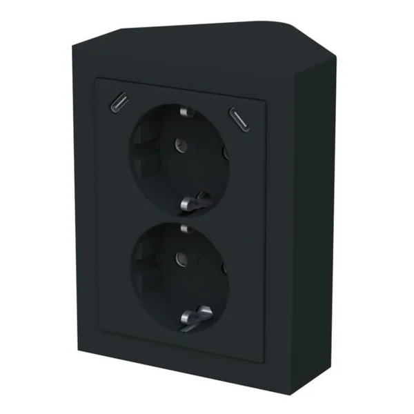 Pistorasia + USB ABB Impressivo 2-osainen 2S/16A/IP21 PPJ C+C MMUS