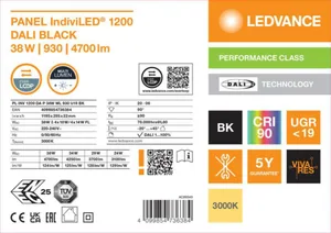 Moduulivalaisin Ledvance Panel IndiviLED® - MODUULIVALAISIN LEDVANCE PL INDV 1200 38W 930 DALI BK