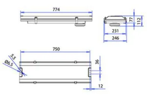 Teollisuusvalaisin suljettu I-Valo lyhyt malli Dali (X) - SULJ TEOLLISUUSV I-VALO DAVI DN20-X300-DJ IP65 LED-63W