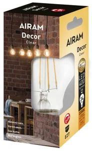 Vakiolamppu Airam Decor pahvipakkaus - VAKIOLAMPPU DECOR FG A60 822 400lm E27 FIL DIM