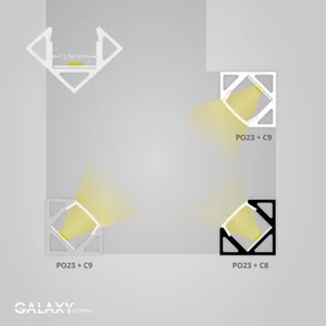 Valoprofiili/-nauha Galaxy Profiles PO - LED-PROFIILI GALAXY PO23 LED KULMAPROF. 2M ELOKS