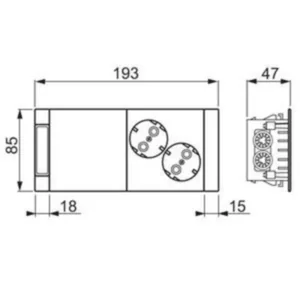 Kanavapistorasia ABB ProDuct esikytketty 2-osainen - KANAVAPISTORASIA PRODUCT 2S/16A/IP20 KYTK. SIN