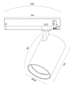 Kohdevalaisin Airam Target L - KOHDEVALAISIN TARGET L IP20 41W/940 3800LM 36D WH