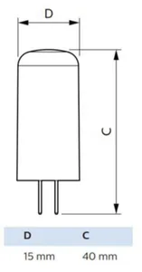 Pienoislamppu Philips CorePro LEDcapsule - PIENOISLAMPPU COREPRO G4 827 210LM 20W=2.1W 15000H
