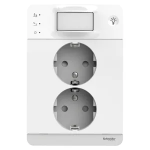 Pistorasia Schneider Electric Exxact 2- osainen liiketunnistimella ja valolla - PISTORASIA EXXACT 2PR UPJ.LIIKETUN 160°.VALO VAL