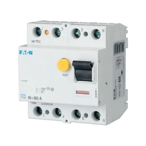 Vikavirtasuojakytkin Eaton Xpole PFIM 4-napainen PFIM-40/4/03-A-MW