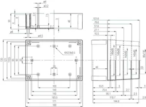 Asennuskotelo PC Fibox MNX 180x130 - ASENNUSKOTELO PC FIBOX PC 150/60 HT