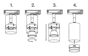 Kohdevalaisin Airam Beam Pro - KOHDEVALAISIN BEAM PRO IP20 GU10 PAR16 BK 1-P PRO