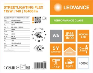Katuvalaisin Ledvance Streetlight Flex - KATUVALAISIN STREETLIGHT FLEX SL FLEX 115W 740 RV25ST 18KLM