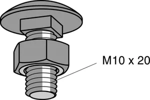 Lukkopultti ja mutteri M 10 MP-Bolagen - RUUVISARJA MP-BOLAGEN MP-947Z Z M10X20 MM (50kpl)