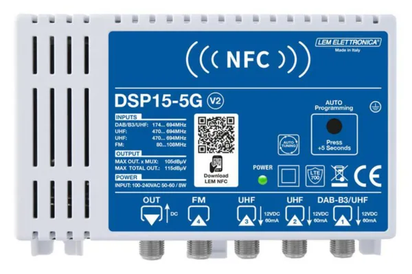 Päävahvistin Laatuantenni Lem Elettronica LA-ANT 2×UHF+1×VHF III+1×FM