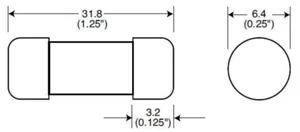 Putkisulake erikoisnopea Bussmann uR/aR 500V - PUTKISULAKE ERIKOISN BUSSMANN FWH-.250 6x32 0.25A 500V AC/DC