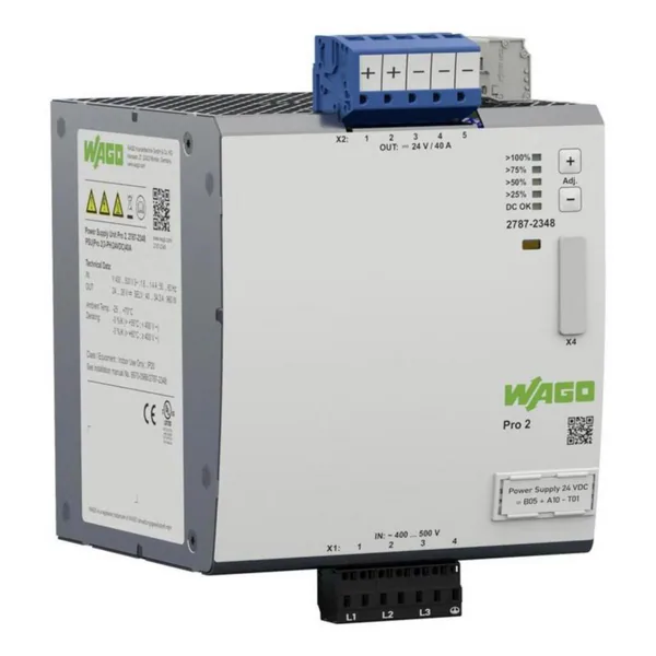 Teholähde Wago Pro 2 24 VDC 40 A, 3-VAIHE