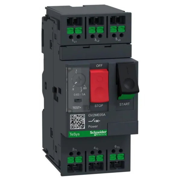 Moottorinsuojakatkaisija Schneider Electric TeSys 3P AC3 0,63-1A, SNAP-IN