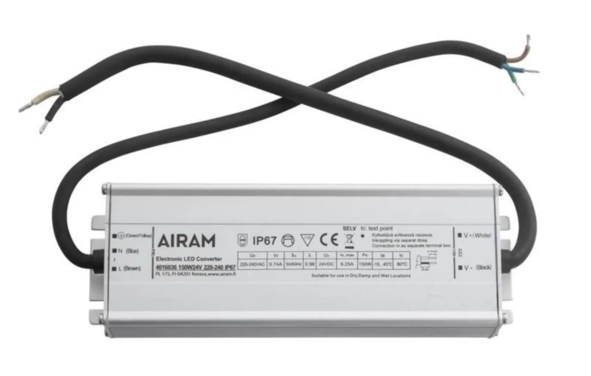 Muuntaja Airam IP67 TASAJÄNNITELÄHDE 24V 150W