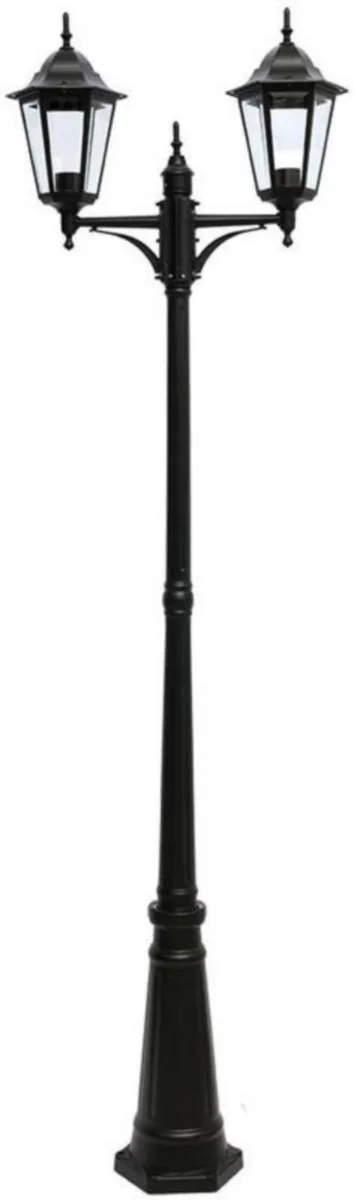 Pihapiirivalaisin Airam Kartano Pole Twin, IP44 2XE27 GLC BK – musta