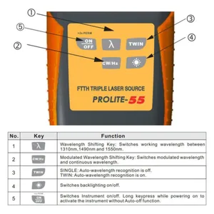 Optinen valonlähte Promax Prolite-55 - KUITUMITTAUSTARVIKE PROMAX PROLITE55 OPTINEN VALONLÄHDE