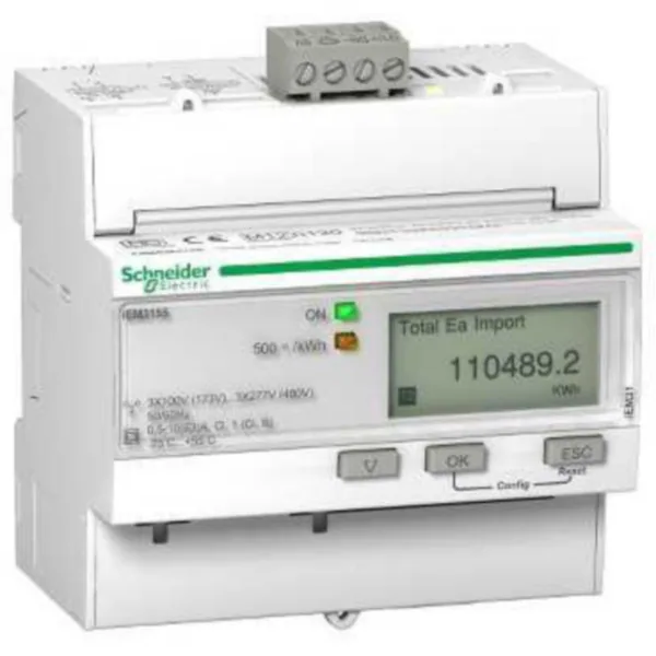 Energiamittari Schneider Electric Acti 9 iEM3000-sarja IEM3155 63A I/O
