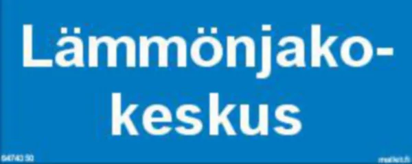 Merkintätarra Malkit Kiinteistö LÄMMÖNJAKOKESKUS 100X40