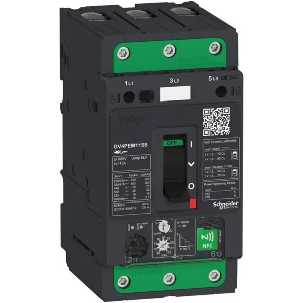 Moottorinsuojakatkaisija Schneider Electric TeSys GV4P GV4PEM115N 65-115A 37-55KW