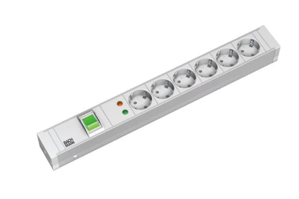 Jatkopistorasia Bachmann 19" PDU >1U,6 X PR+YLIJ.+KYTK
