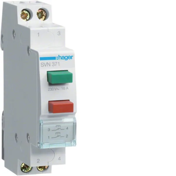 Painike Hager SVN371 2-PAIN 1S+1S 230VAC