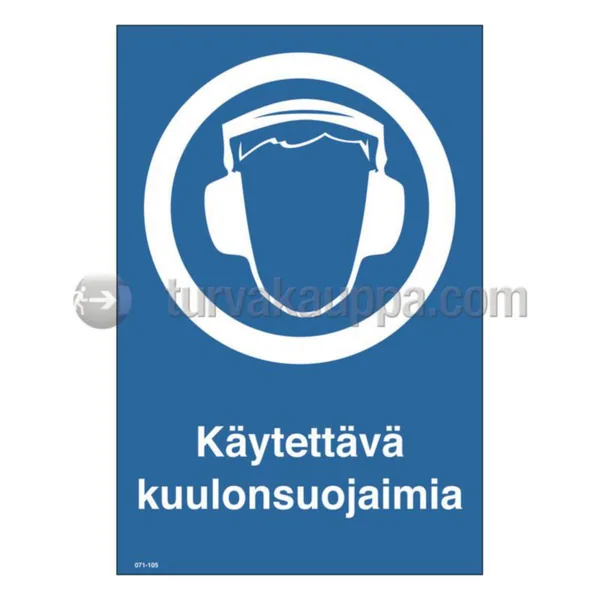 Merkintäkilpi SWM yleiset muovia KÄYTET. KUULONSUOJ. 200x300 MU