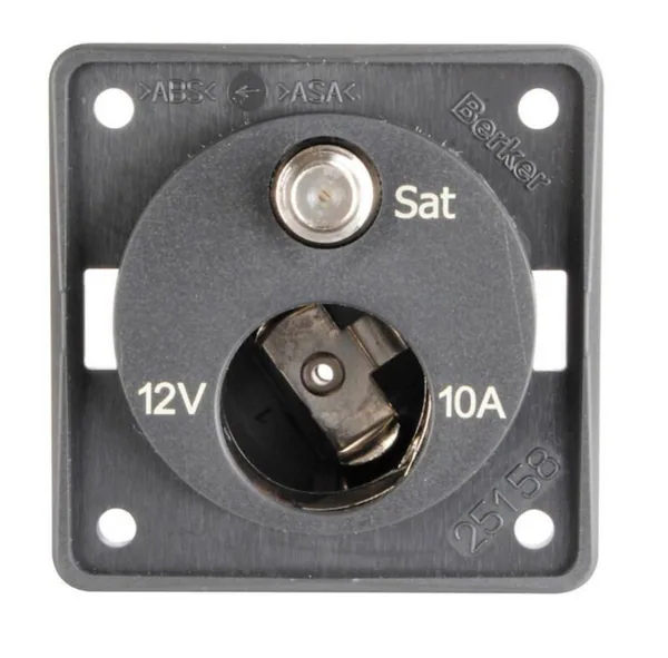 Pistorasia Hager Integro Flow 1AP/10A/12V +SAT IEC ANT