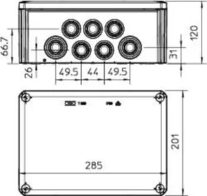 Jakorasia OBO VBS T-sarja - JAKORASIA VBS T350 285X201X120IP66 35MM2 HAR