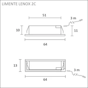 Kalustevalaisin Limente Lenox - KALUSTEVALAISIN LIMENTE LENOX 2C 3/4K 4W RST