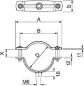 Putkikiinnike OBO VBS ASG 732 G kierteellisellä kiinnitysreiällä - PUTKIKIINNIKE VBS OBO ASG 732 20 G, 17-20MM, M6