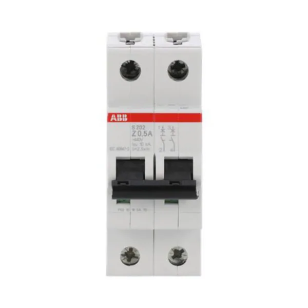 Johdonsuojakatkaisija ABB Z-käyrä 2-nap S200 S202-Z0.5 Z05A