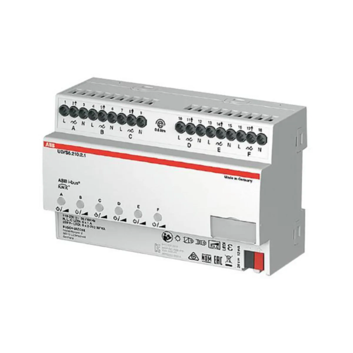Valonsäädin ABB KNX, 6X210W 230VAC RCL T DIN