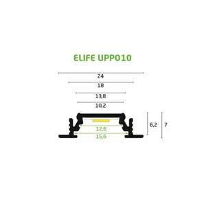 Valoprofiili ELIFE Uppo10 - VALOPROFIILI/-NAUHA ELIFE AL 24X7X3000 VAL