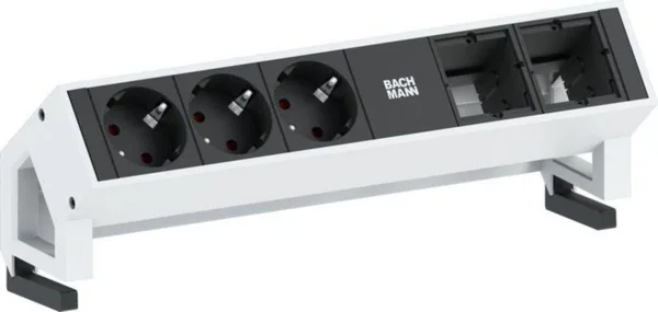 Pistorasiapaneelit DESK 2 Bachmann 3xSCHUKO 2xMODULIP