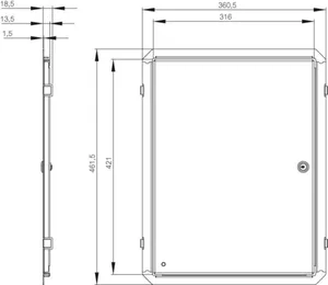 Sisäovipaneeli Fibox RST ARCA - SISÄOVIPANEELI RST FIBOX ARCA IDS 5040 KOKO: 500x400x210mm