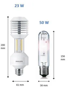 Ympärisäteilevä lamppu Philips MAS LED SON-T - YMPÄRISÄTEILEVÄ LAMPPU MAS LED E27 727 3600LM 50W=23W EM/230V