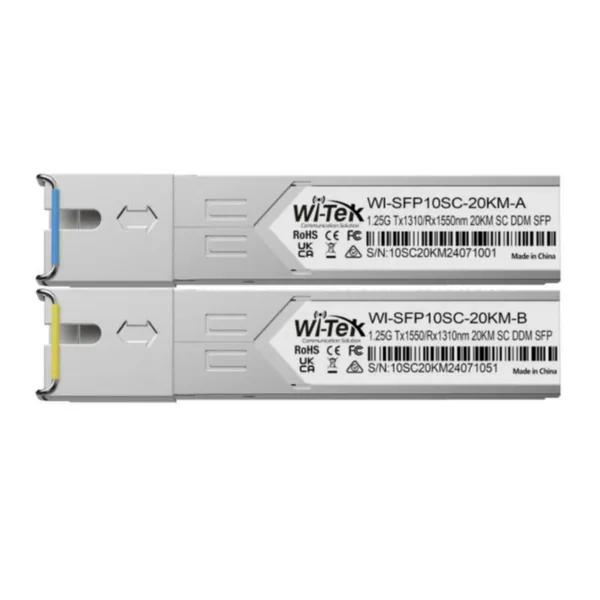 ETHERNET KYTKINTARVIKE WI-TEK SFP TX/RX 20KM SCUPC SINGLE SM