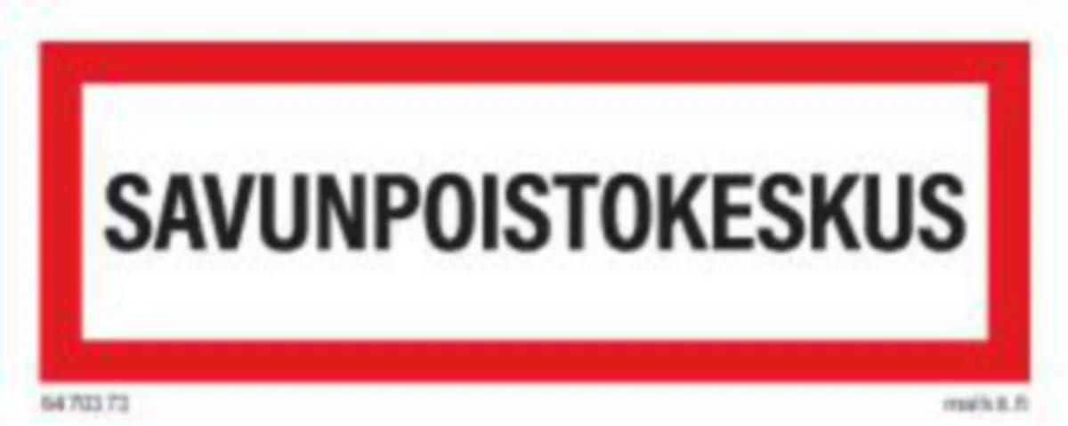 Merkintätarra Malkit Paloala SAVUNPOISTOKESKUS 100X40