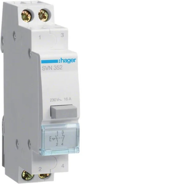 Painokytkin Hager, SVN352 1S+1A 230VAC