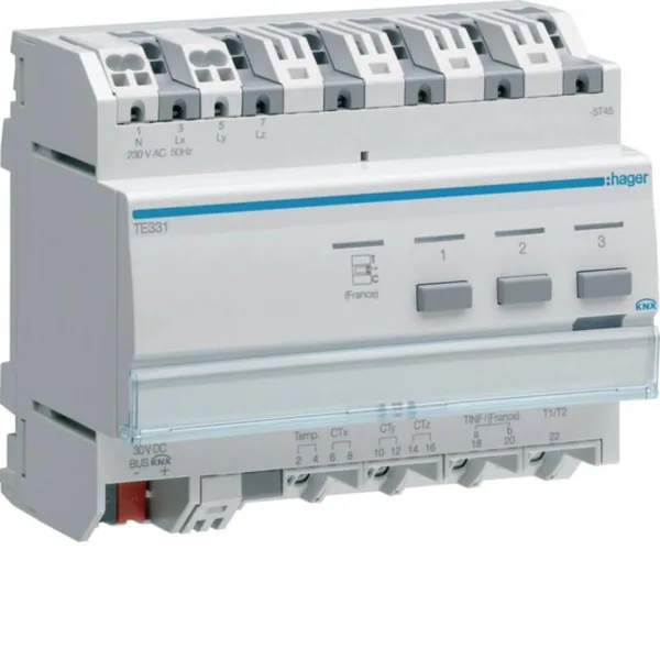 Tuloyksikkö KNX Hager KNX easy TE331 3-KAN 2T DIN