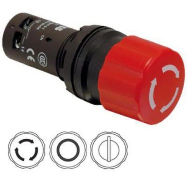 Hätä-/seis-painike ABB Compact CE3P-10R-02 PU 30mm VET 2A
