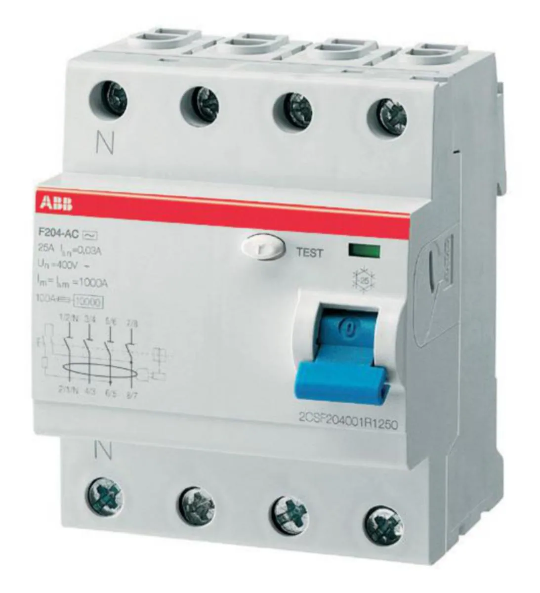 Vikavirtasuojakytkin ABB 300mA F204AS-40/0.3 4-NAP 40A/300mA