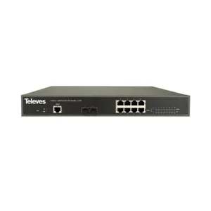 Ethernet kytkin Televes Datacom hallittava - ETHERNET KYTKIN TELEVES 8GBE+2SFP 130W HALLITTAVA 19"
