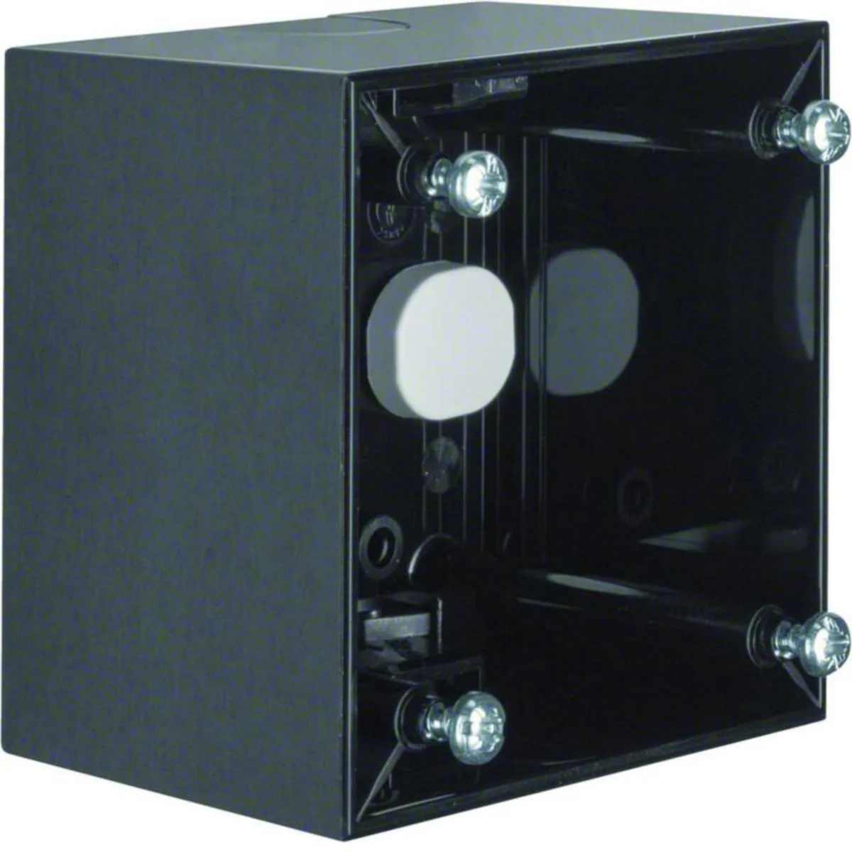 Pintakojerasia Hager Integro Flow 1f. d=41mm black – musta