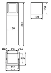 Pollarivalaisin Airam Pro DM4 Stelo - POLLARIVALAISIN DM4 STELO IP65 IK05 18W/830 GLFR BK H800