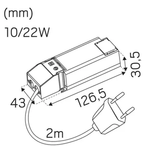 Elektroninen liitäntälaite Hide-a-lite Casambi vakiovirta - ELEKTRON LIITÄNTÄLAITE CASAMBI 250-600MA 22W IP20 WIR