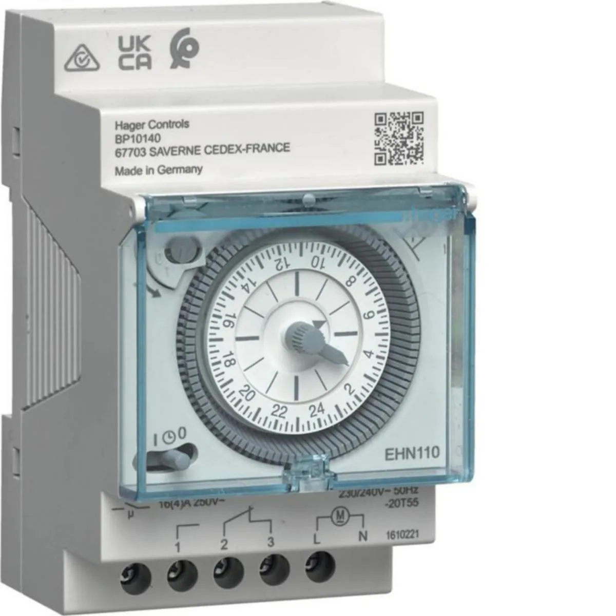 Kellokytkin mekaaninen Hager EHN110 - KELLOKYTKIN MEKAANINEN HAGER EHN110 VRK 1VK 16A 230V 3M