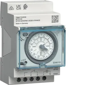 Kellokytkin mekaaninen Hager EHN110 - KELLOKYTKIN MEKAANINEN HAGER EHN110 VRK 1VK 16A 230V 3M