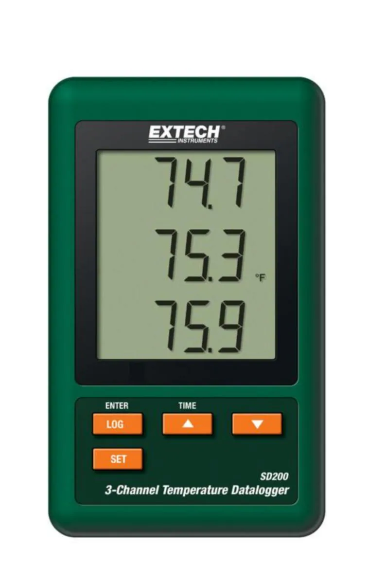Lämpötiladataloggeri SD200 Extech - DATALOGGERI EXTECH LÄMPÖTILA 3-KAN +MUISTIKORTTI